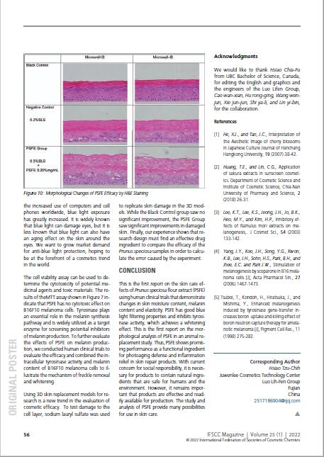 2021 IFSCC國際化妝品科技聯盟科學會議(墨西哥坎昆)上斬獲 十佳海報獎 12 06 1